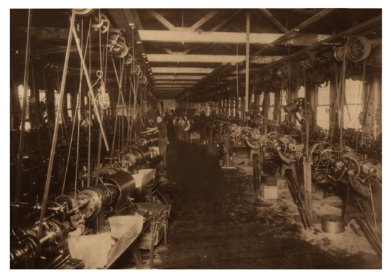 Before the era of electric motors, power was transmitted by means of shafting.