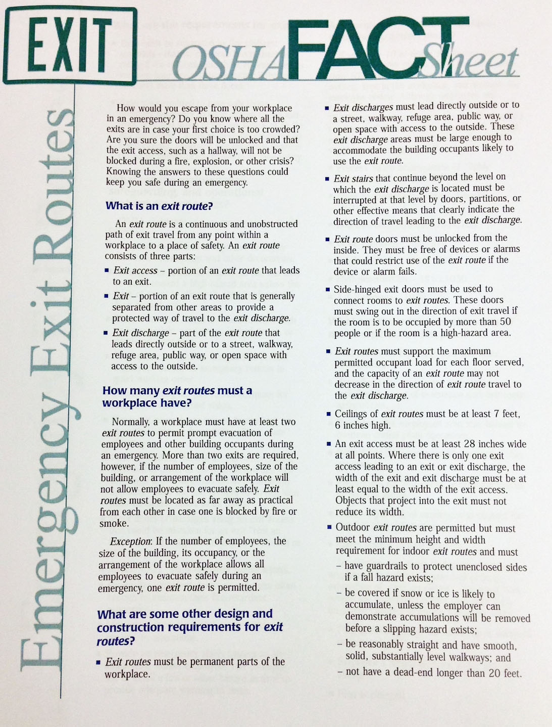 OSHA Exit Fact Sheet