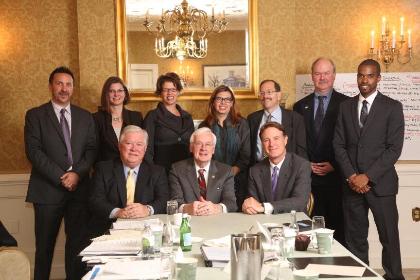 Aaron Bagshaw (back row, Left0 and other members of the Commission at The University of Virginia Miller Center.