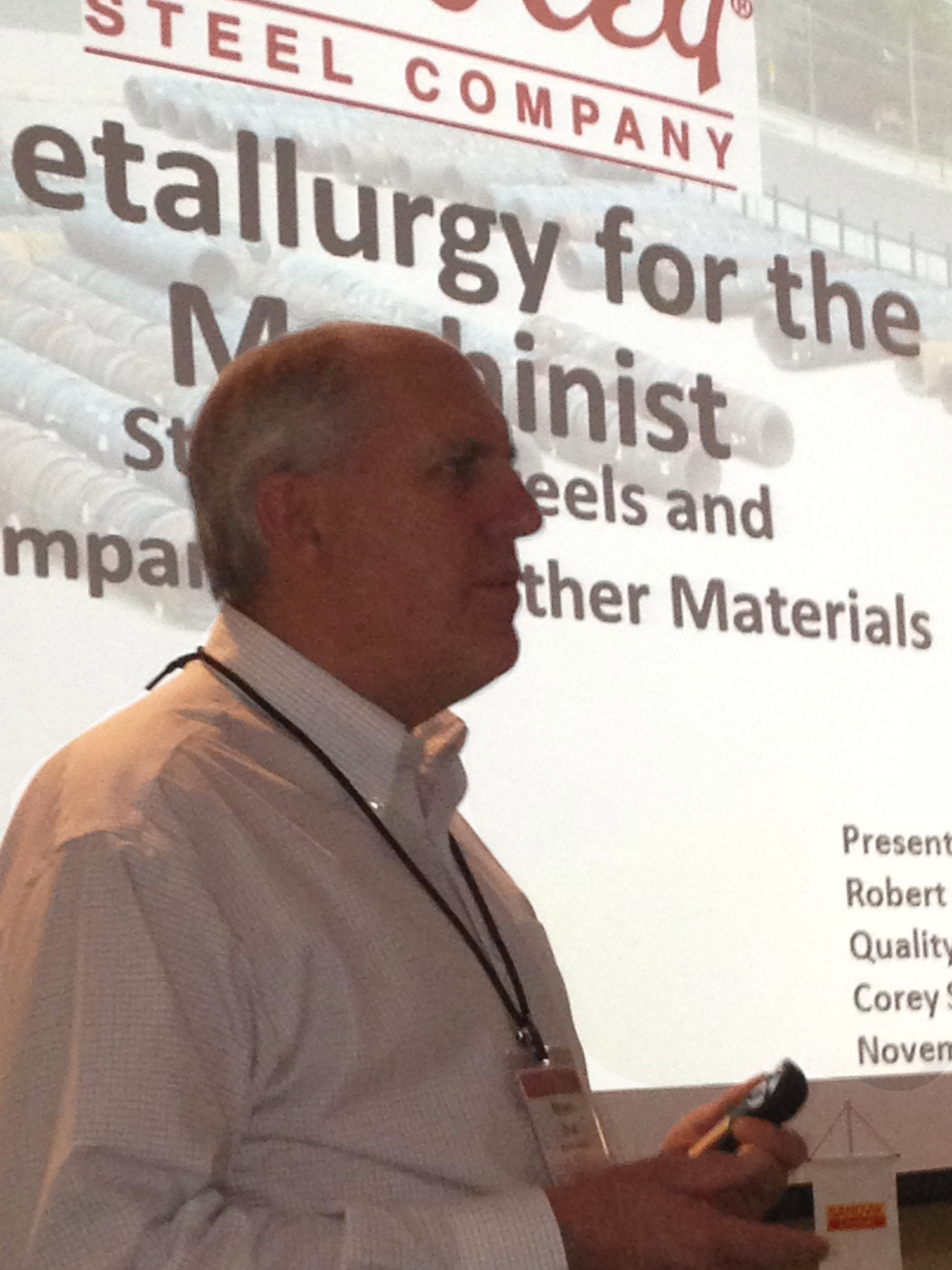 Corey Steel Bob Drab compared machining characteristics of carbon and alloy steels with stainless steels