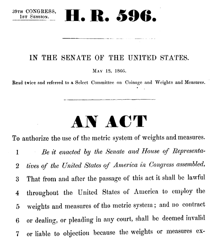 Andrew Johnson was President when this was passed.