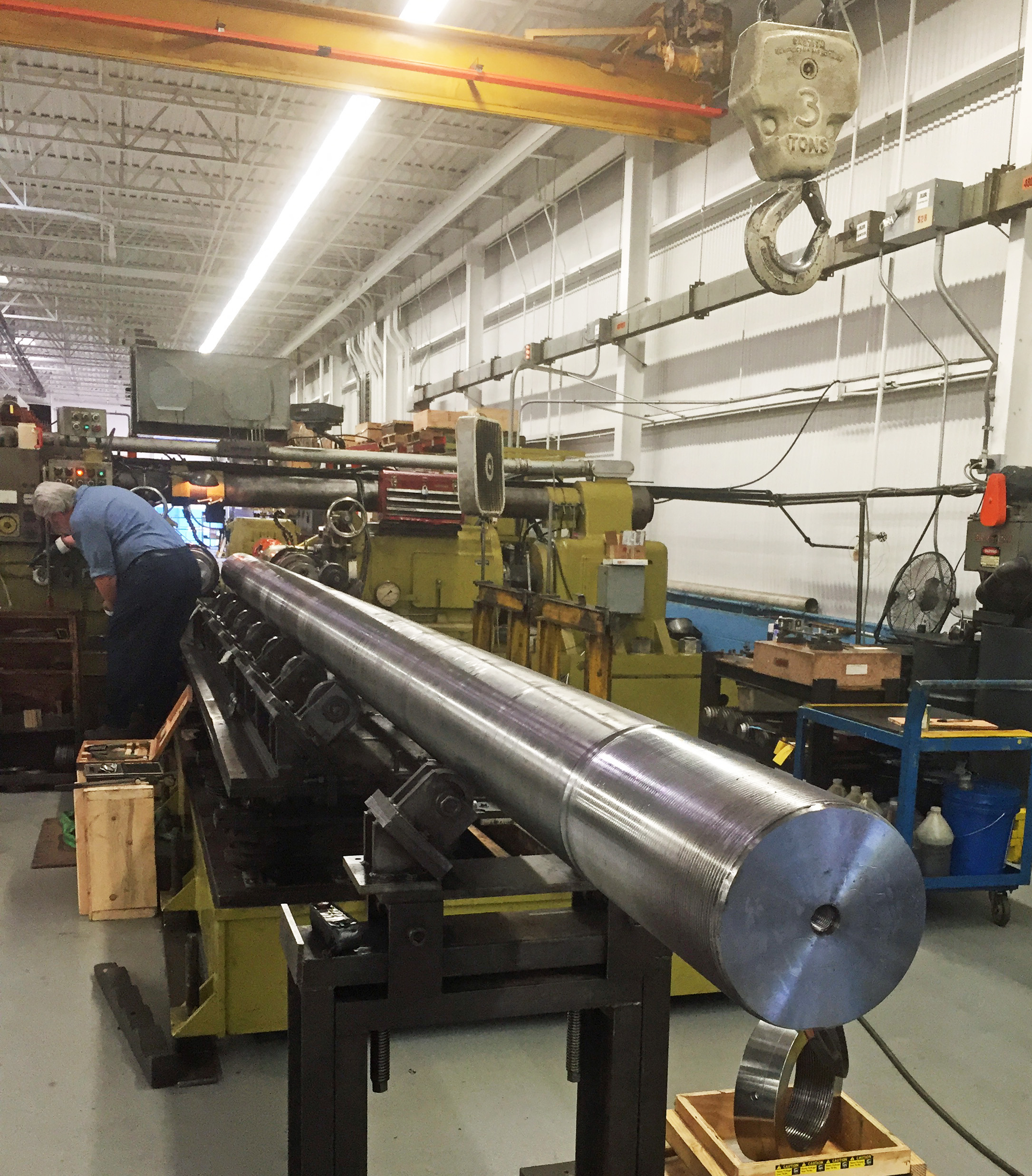 @0 feet long two ends to thread, 3 and a half tons of precision.